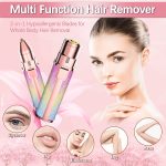 Maywiyi Eyebrow Razor,Facial Hair Removal for Women,2 in 1 Trimmer and Epilator Painless Hair Remover Rechargeable Face Shaver for Peach Fuzz , Lips, Chin, Arms with LED Light - Image 3
